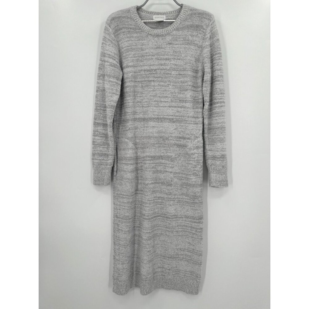 Softies Marshmallow Crew Neck Lounger Pajama Gown w Pockets sz XS Heather Gray